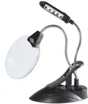 WEDO Tischlupe mit LED-Licht - Vergr&ouml;&szlig;erung 2+4fach, schwarz