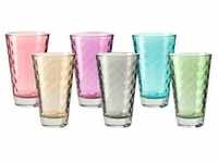 LEONARDO Trinkglas OPTIC 6 Stück sortiert 300 ml farbig