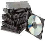 Q-Connect&reg; KF02210 CD-Boxen Standard - Slim Line f&uuml;r 1 CD/DVD, transparent/schwarz,
