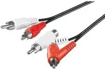 Goobay 50214 Stereo Verbindungskabel, Cinch mit Durchleitung, 1.5 m - 2x