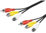 Goobay 50381 Composite Audio Video Verbindungskabel, 3x Cinch, 2 m - 3x Cinch-Stecker
