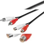Goobay 50026 Stereo Verl&auml;ngerungskabel 2x Cinch, 2.5 m - 2x Cinch-Stecker (Audio