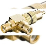 Goobay 11387 Cinch Y Adapter, Stecker zu 2x Buchse, Goldausf&uuml;hrung, Schwarz,...