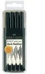 FABER CASTELL Tuschestift Pitt Artist Pen 4er Etui Spitze: sortiert Schreibschwarz