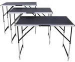 tectake 3 Tapeziertische Schwarz