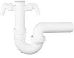 Dallmer R&ouml;hren-Siphon 100/2 m 2 Waschger&auml;te-Anschl&uuml;ssen 11/2 xDN 50