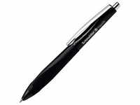 Kugelschreiber Haptify schwarz, mit auswechselbarer Mine 775, ergonomisch, gummierter