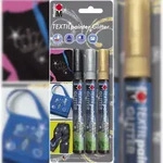 Marabu 0119 00 080 Textil Painter Glitter 3er-Blister-Sortierung 3 x 3 mm(S)