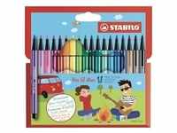 STABILO Fasermaler Pen 68 Mini, Kartonetui mit 18 Stiften