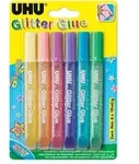 UHU&reg; 39040 Young Creativ' Glitter Glue - 6 x 10 ml, 6 Farben sortiert, Infokarte