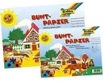 Buntpapier Hefte, gummiert, 23x25cm, 12 Blatt, 12-farbig