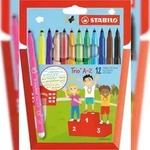 Stabilo&reg; 37811201 Filzstift mit Dreikant-Griffzone Trio&reg; A-Z, Kartonetui mit 12