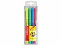 Textmarker - STABILO flash - 4er Pack - gelb, grün, blau, pink