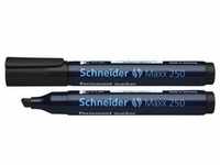 Schneider Permanentmarker 250 mit Keilspitze 2-7mm, schwarz, Gehäuse zu 95 % aus