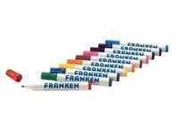 FRANKEN Board-Marker, nachfüllbar, 2-6 mm runde Spitze, 10 Stück, farblich