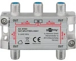 Goobay 67003 SAT-Verteiler, 4-fach, 4 x out, Silber - f&uuml;r Satellitenanlagen 5 MHz -