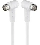 Goobay 67344 Gewinkeltes SAT Antennenkabel (80 dB), 2x geschirmt, 5 m, Wei&szlig; -