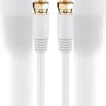 Goobay 67294 SAT Antennenkabel (80 dB), 2x geschirmt, 7.5 m, Wei&szlig; - vergoldet,