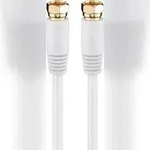 Goobay 67292 SAT Antennenkabel (80 dB), 2x geschirmt, 3.5 m, Wei&szlig; - vergoldet,