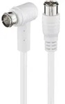 Goobay 67348 Gewinkeltes SAT Antennenkabel (80 dB), 2x geschirmt, 2.5 m, Wei&szlig; -