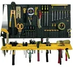 ArtPlast - 2 Werkzeug-Organizer-Paneele 50x50 cm aus Polypropylen mit 2 Ablagen...