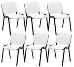 CLP 6er Set Besucherstuhl Ken Kunstleder Kunstleder HBT: 83x53x53 cm wei&szlig;