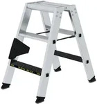 Stufenstehleiter aus Aluminium, belastbar bis 250 kg, Rutschhemmungsklasse R 13, 2 x