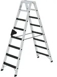 Stufenstehleiter aus Aluminium, belastbar bis 250 kg, Rutschhemmungsklasse R 13, 2 x