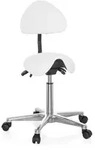 Hocker / Drehhocker / Arbeitsstuhl / Sattel TOP WORK 20 Kunstleder weiss hjh OFFICE