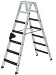 Stufenstehleiter aus Aluminium, belastbar bis 250 kg, Rutschhemmungsklasse R 13, 2 x
