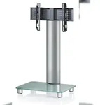 Ebuy24 Bilano Fernsehtisch mit 1 Glasablage und R&auml;dern Silberfarbig, Mattglas.