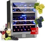 Klarstein Vinovilla 43 Built-In Duo Weink&uuml;hlschrank 2 Zonen 129l 43 Fl Glast&uuml;r