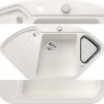 BLANCO GmbH + Co KG BLANCODELTA II-F Einbausp&uuml;le SILGRANIT wei&szlig; ab 80 cm Excenter