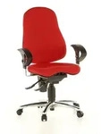 SP Topstar Wellnessstuhl / B&uuml;rostuhl SITNESS 10 Stoff rot Chrom