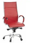 B&uuml;rostuhl / Chefsessel PARMA 20 Leder rot Chrom hjh OFFICE
