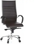 B&uuml;rostuhl / Chefsessel PARMA 20 Leder braun Chrom hjh OFFICE