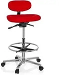 Hocker / Drehhocker / Arbeitsstuhl WORK MF rot hjh OFFICE