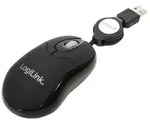 Mouse LogiLink optisch USB Mini mit Kabeleinzug