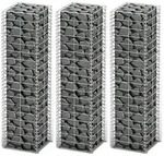 vidaXL Gabionen-Set 3-tlg. Verzinkter Draht 25&times;25&times;100 cm
