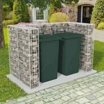 vidaXL Gabionen-M&uuml;lltonnenverkleidung f&uuml;r 2 Tonnen Stahl 180x100x120cm