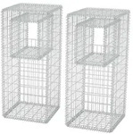 vidaXL Gabionenkorb Pfosten/Pflanzkasten 2 Stk. Stahl 50&times;50&times;120 cm