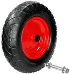 ECD Germany Schubkarrenrad luftbereift mit Achse 4.80/4.00-8 &Oslash;390 mm Rot, Ersatzrad