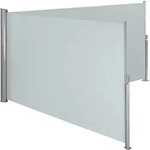 tectake Aluminium Doppel Seitenmarkise ausziehbar mit Aufrollmechanismus Grau