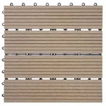 Mendler WPC Bodenfliese Rhone, Holzoptik Balkon/Terrasse, 11x je 30x30cm = 1qm ~