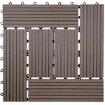 Mendler WPC Bodenfliese Rhone, Holzoptik Balkon/Terrasse, 11x je 30x30cm = 1qm ~