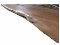 SIT Möbel Baumkante-Esstisch 160 cm | Platte Akazie nussbaumfarbig | Stahlgestell