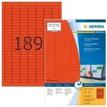 HERMA Farbige Etiketten 25,4 x 10 mm, 18.900 Etiketten, rot, permanenthaftend