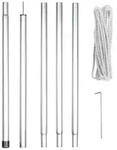 Perel Befestigungsset mit Stange, Seil und Heringen, Metall, Durchmesser 25 mm,...