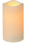 Stumpenkerze flackernd H: 15cm Batteriebetrieb Timer f. Au&szlig;en creme