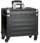 Alumaxx Pilotenkoffer Aktenkoffer gro&szlig; Trolley Busines vier 360&deg; Rollen schwarz